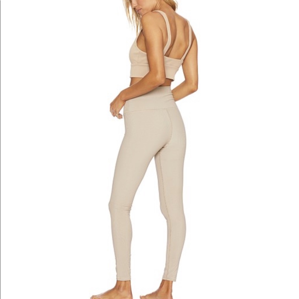 Leah Sports Bra & Ribbed Ayla Legging Tan LIKE NEW - Picture 3 of 11